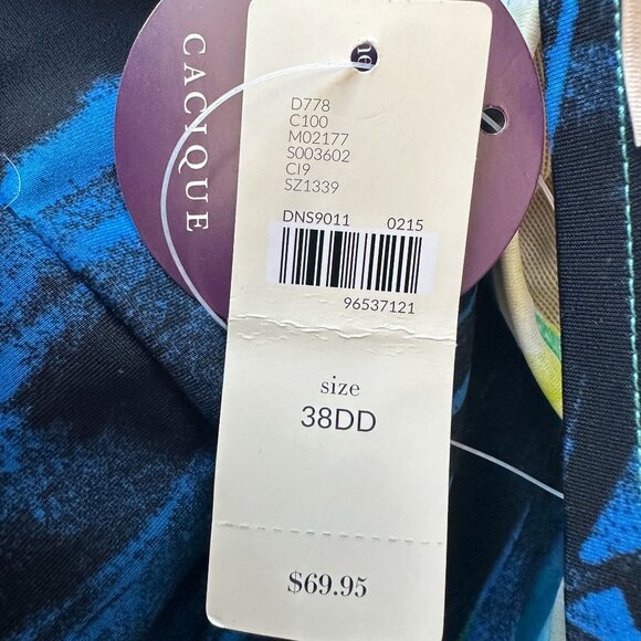 NEW Cacique Womens 38DD Tankini Swim Top Multicolor Ocean Print - Picture 10 of 10